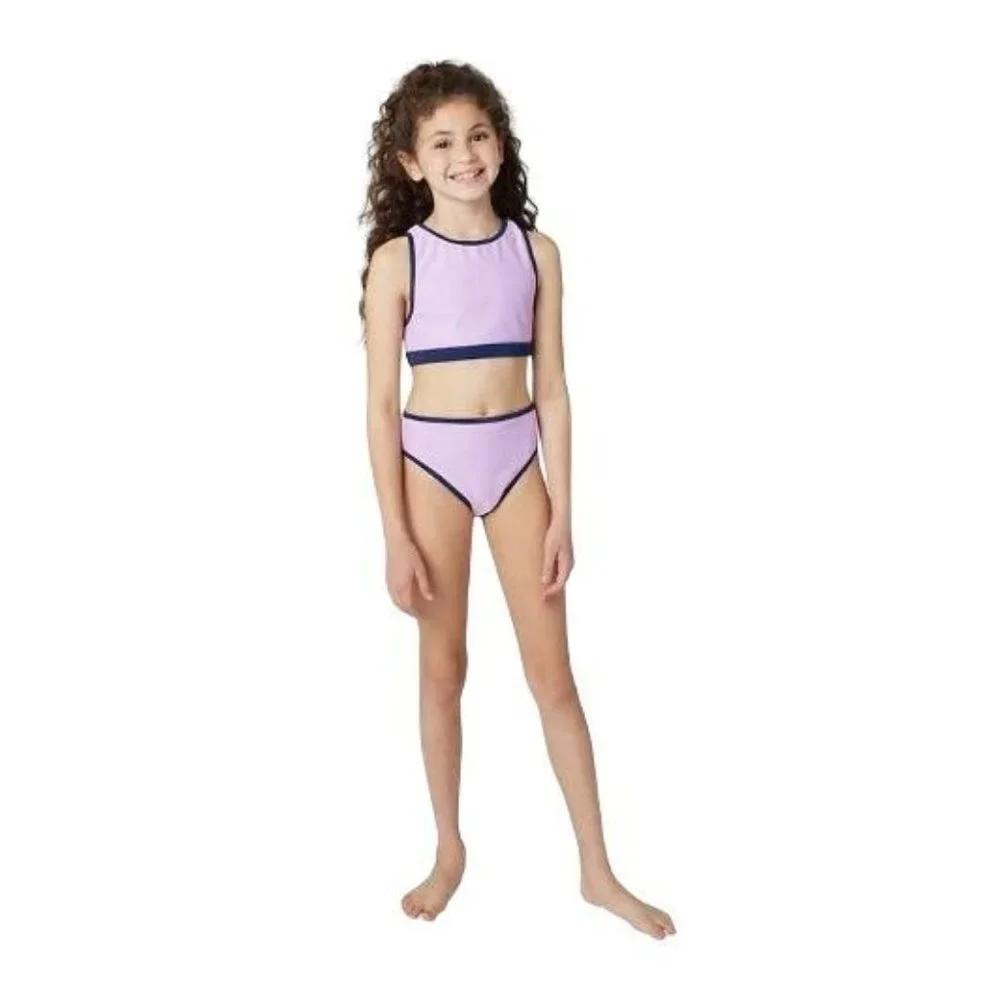 Girls Eddie Bauer Reversible Bathing Suit 4 piece Swim Suit - Picture 3 of 10